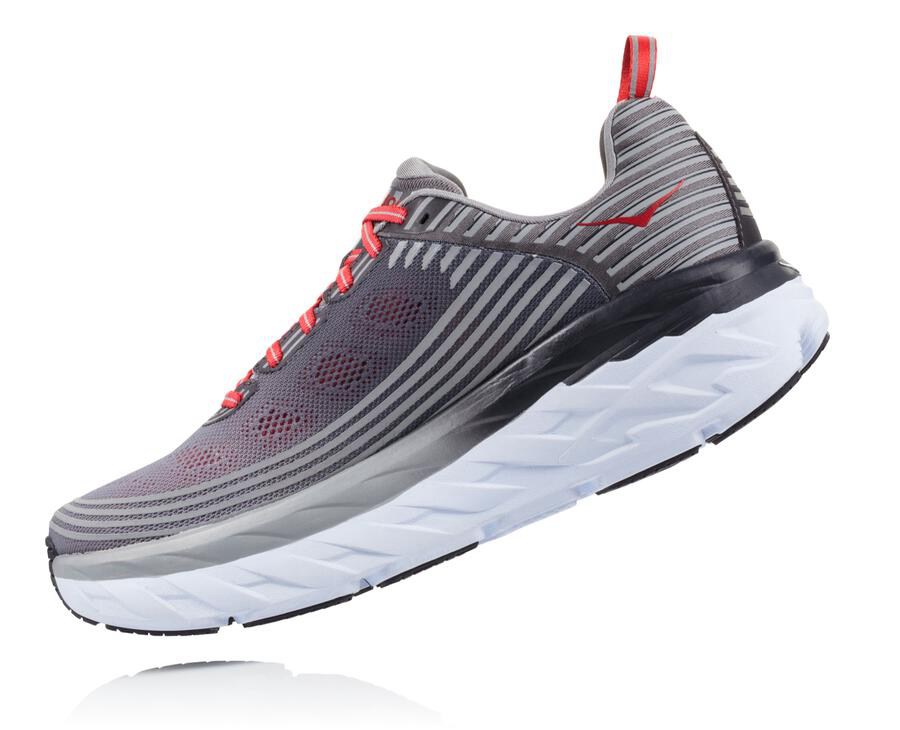 Running Shoes Mens - Hoka One One Bondi 6 - Grey - HUJDLFX-09